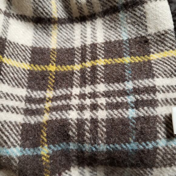 Charter Club Y2K Brown Plaid Wool Blend Short Swing Pea Coat Raglan Sleeves Sz L - Picture 12 of 15